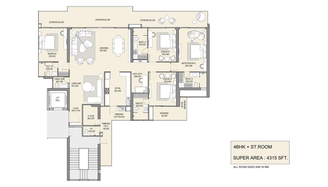 4BHK 4315 SQ.FT.