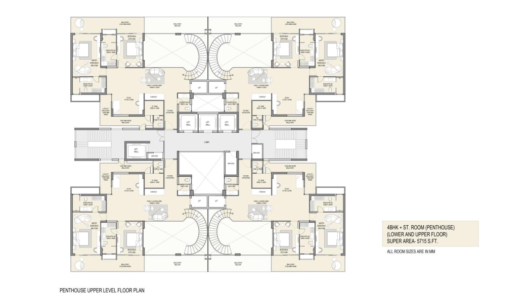 4BHK - Penthouse (Upper Level)