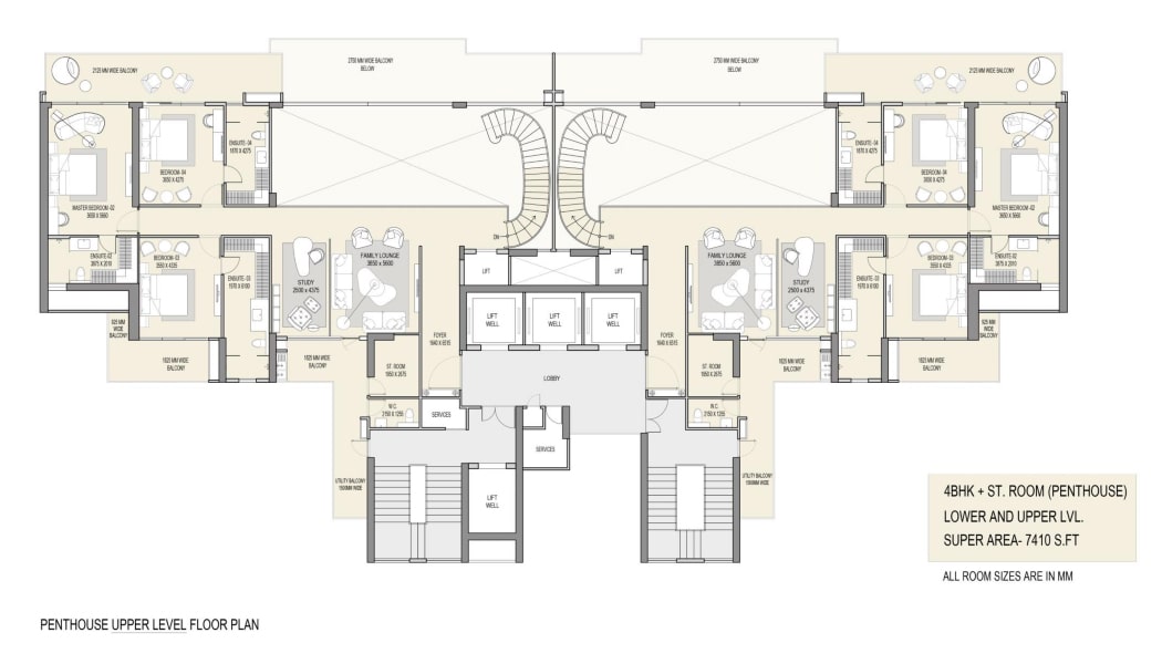 4BHK - Penthouse (Upper Level)