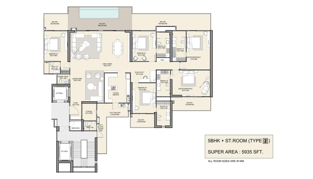 5BHK 5935 SQ.FT.