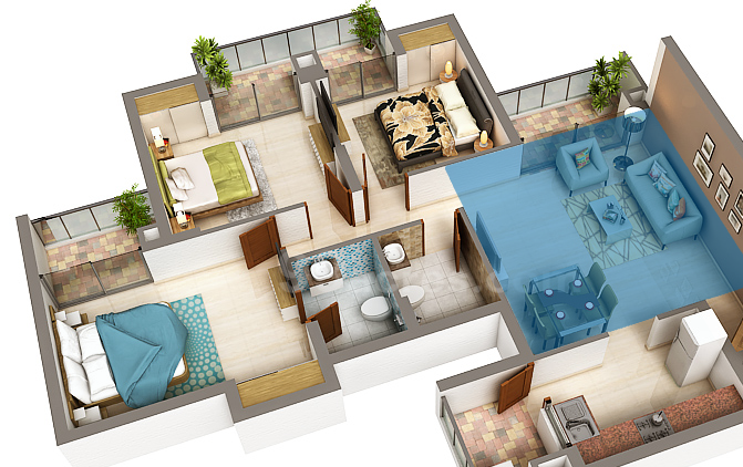 3 BHK 1404 Sq.Ft.