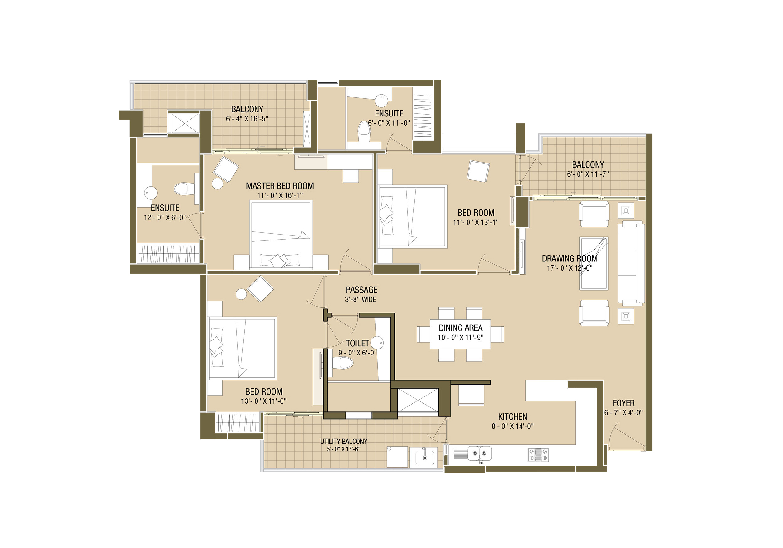 3 BHK 1827 Sq.ft.