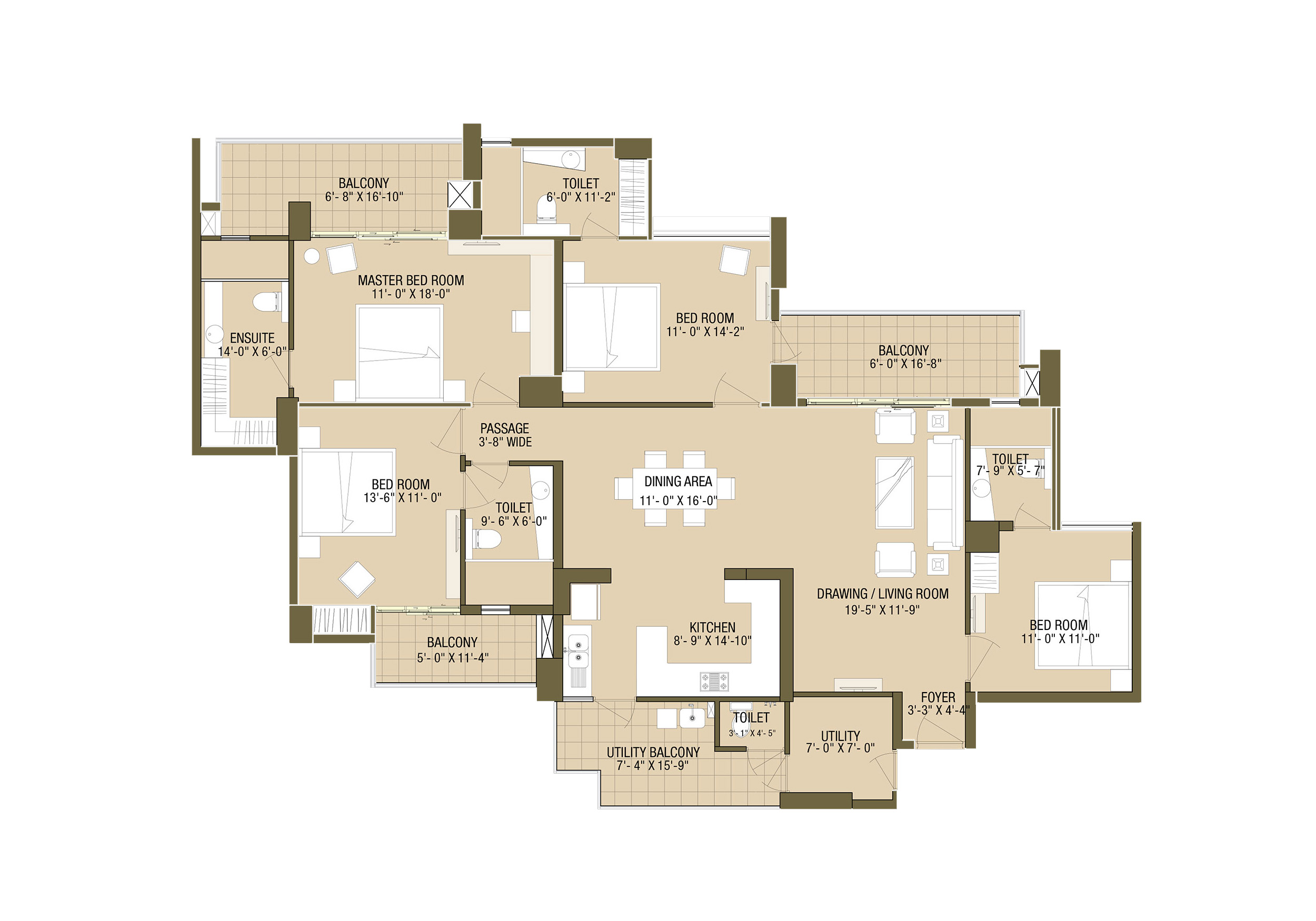 4 BHK 2448 Sq.ft.