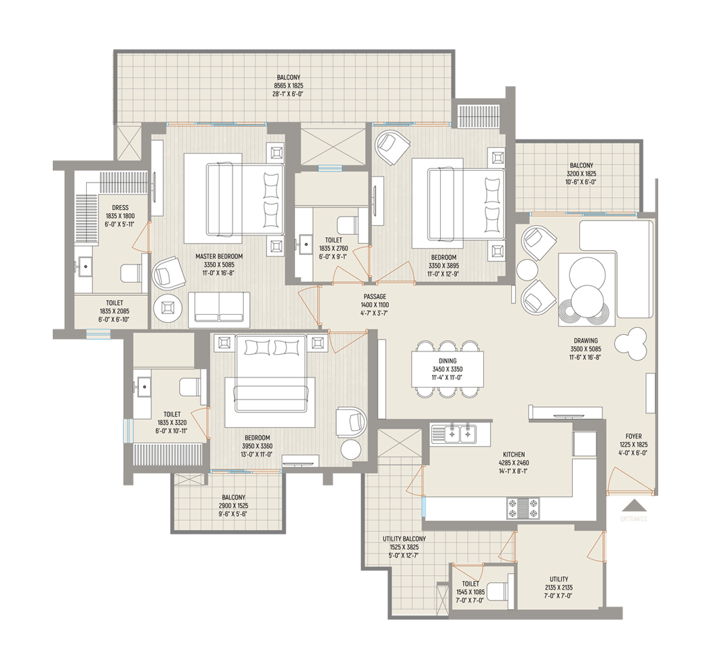 3 BHK 2124 Sq.ft.