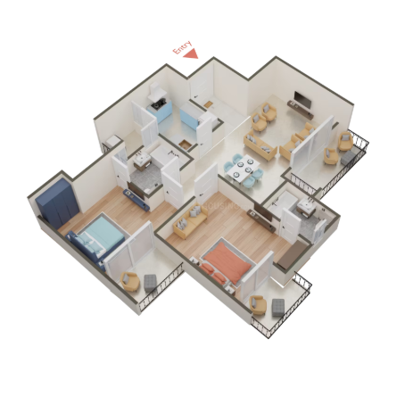 2 BHK 1262 sq.ft