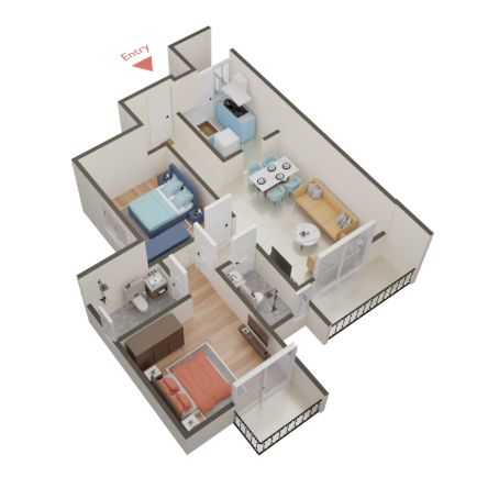 2 BHK 824.84 sq.ft