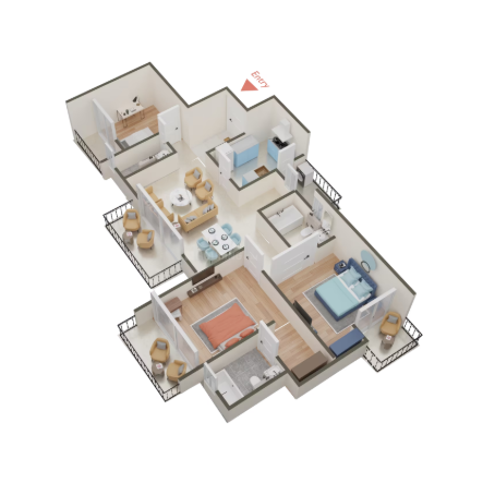 3 BHK 1549 sq.ft