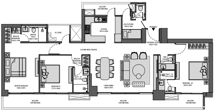 3 BHK 1321.05 Sq.ft.