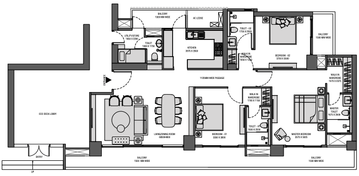 3 BHK 1350.05 Sq.ft.
