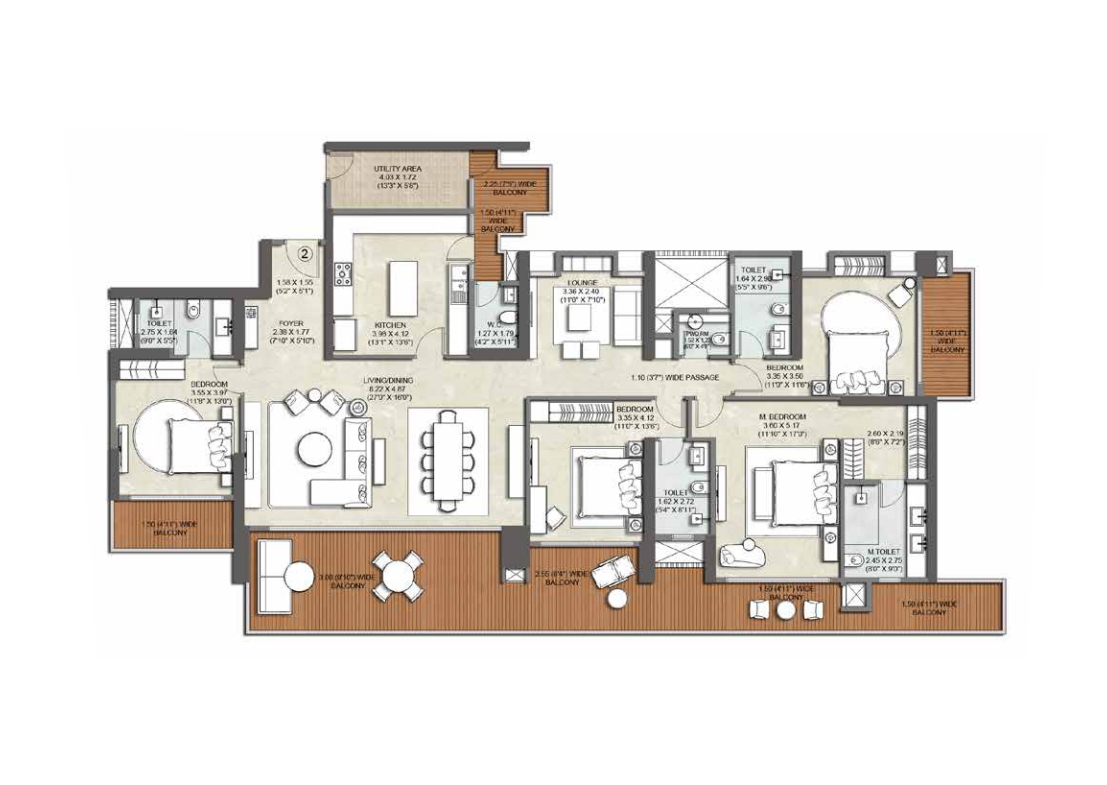 4 BHK 2105 Sq.ft.