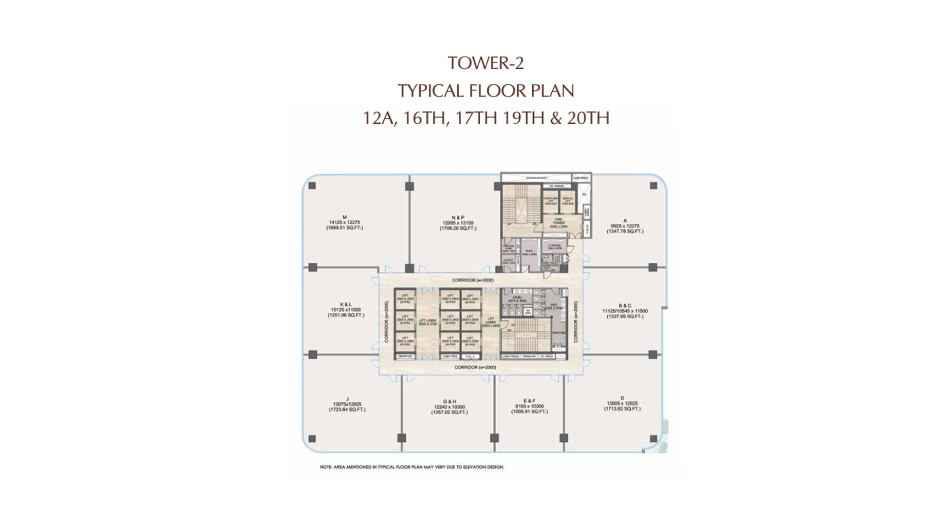 TOWER 2 12A, 16TH, 17TH 19TH & 20TH