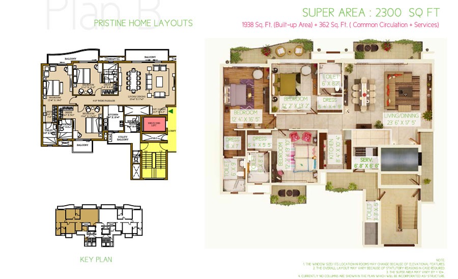 3 BHK - 2300 Sq.Ft.